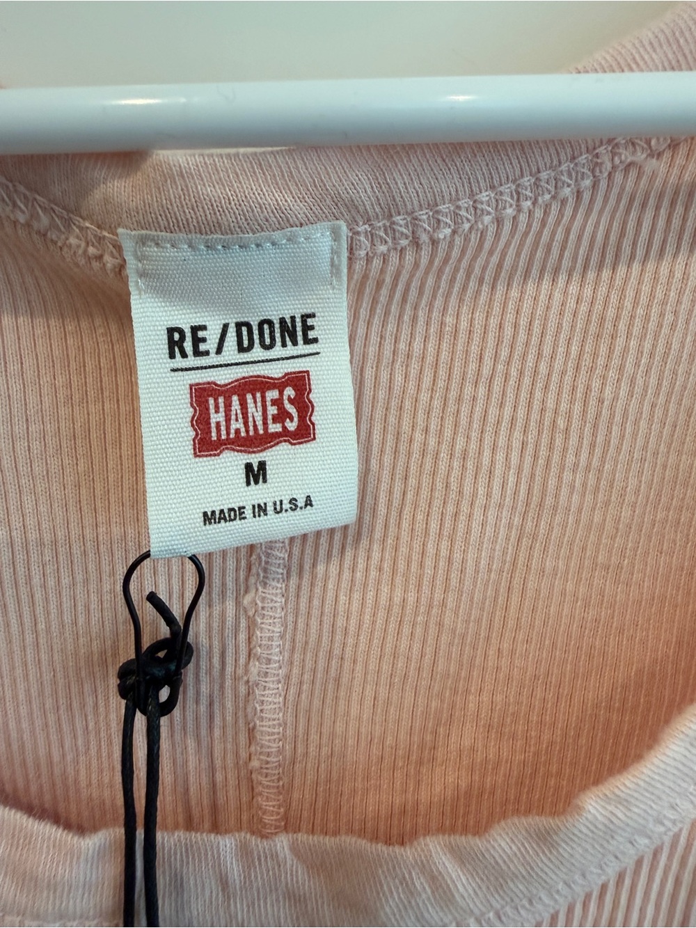 NWT Re/Done Ribbed Light Pink Tank Top - Picture 3 of 4